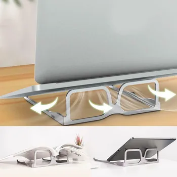 

Gray Creative Glasses Laptop Mount Adjustable Laptop Holder Computer Stand Portable Foldable Stand for Tablet/Notebook