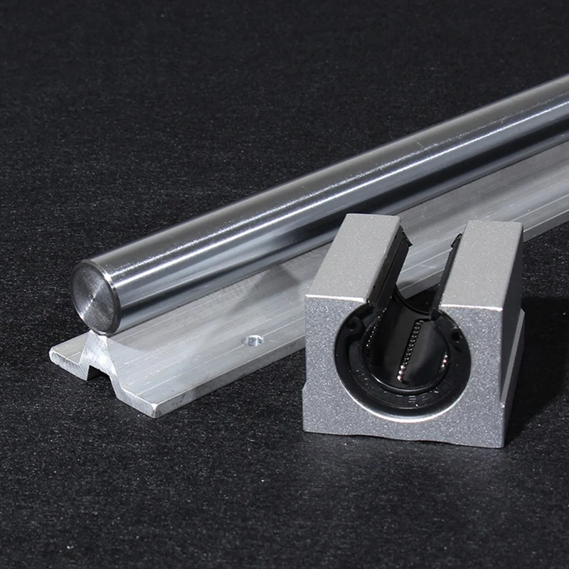 25mm Hole Diameter Linear Light Bearing Guide Rail Cylindrical Aluminum Bracket SBR25UU Linear Ball Bearing Slider Unit 