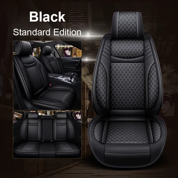 

5-Seat Car PU Leather Linen Front Car Seat Covers Front Rear Fashion Style Auto Interior for Hyundai Tucson Veloster Sonata