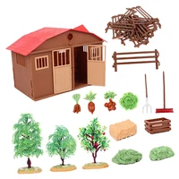 Realistic Lifelike Farm and House Model Craftsmanship House Animal Figures Playset Home Decor 2