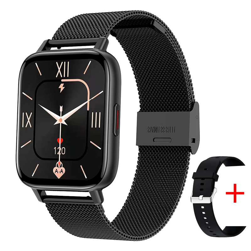 2021 New Smart Watch Men 1.69 inch Screen Bluetooth Answer/Dial Call Custom Dial 24 Hours Heart Rate Tracker Women Smartwatch 