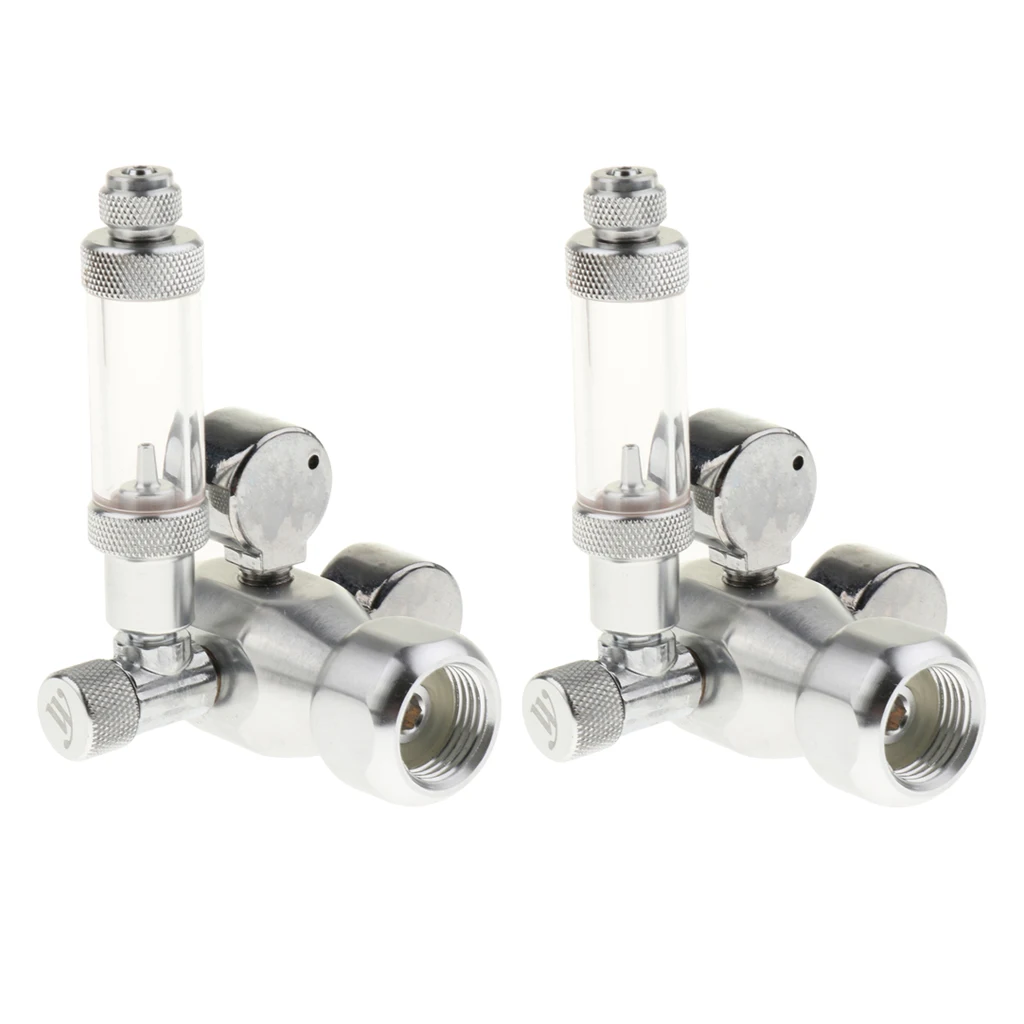  2x Aquarium Co2 Regulator Emitter System Accurate Easy Adjust Flow Meter