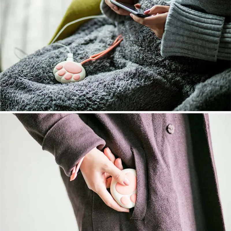 

Household hand warmer Cat Paw Cute Hand Warmer Winter Heating Portable Mini USB Mobile Power Charge Handy Warming