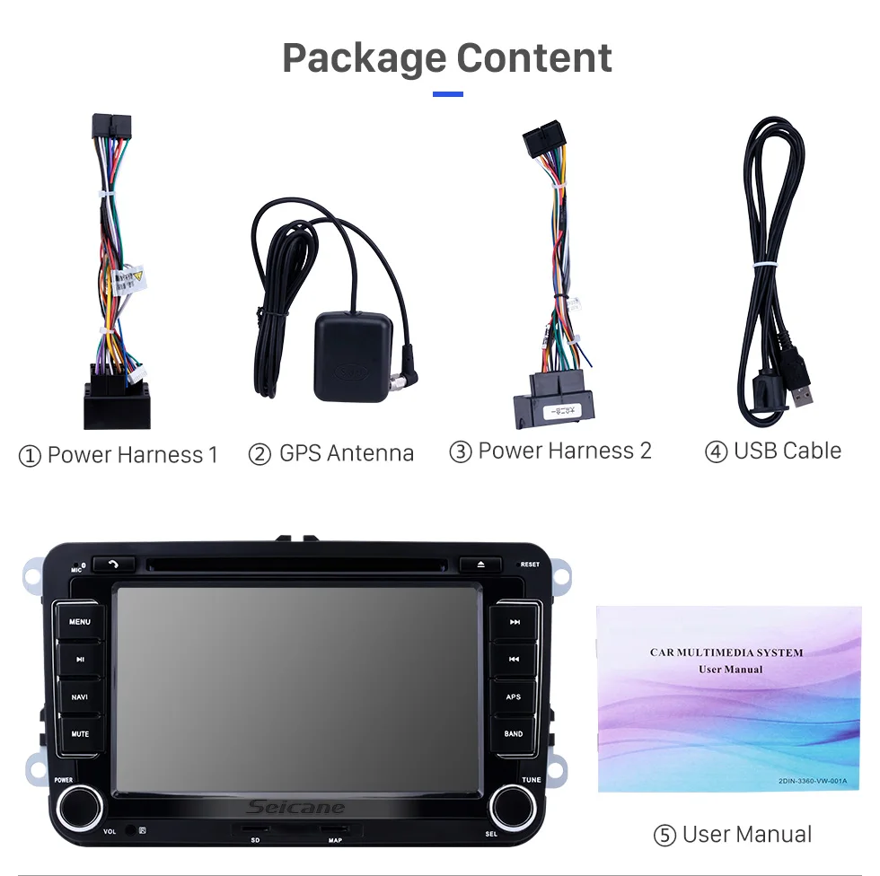 Cheap Seicane 2 din 7" Car DVD Player GPS Navigation For VW Volkswagen Lavida New Beetle 2 Seat  Alhambra Caddy Touran Passat Jetta 24