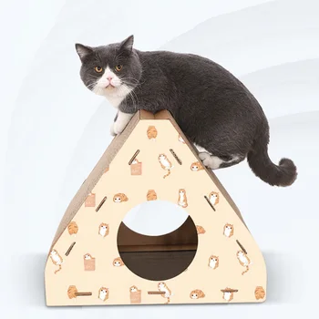 

Cat Scratcher Wear-resistant Furniture Cat Scraper Corrugated Paper Cat Tree Cute Simple Assembly Scratching Post For Cat House