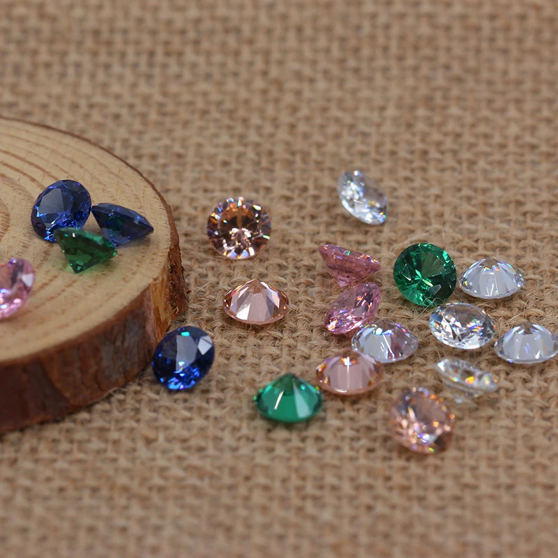20 шт./упаковка круглый цвет циркониевые Стразы с острым носком Блестящий