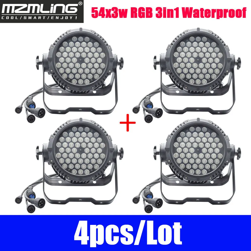4 шт./лот 54x3 Вт RGB 3 в 1 водонепроницаемый прожектор DMX512 светодиодный сценический