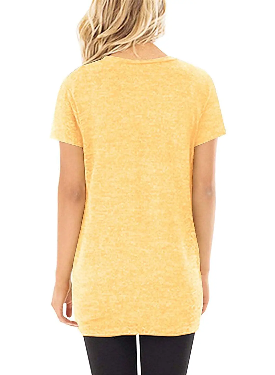 

AL24157 Women's Casual Short Sleeve T-Shirt Tops Twist Knot Front Tunics