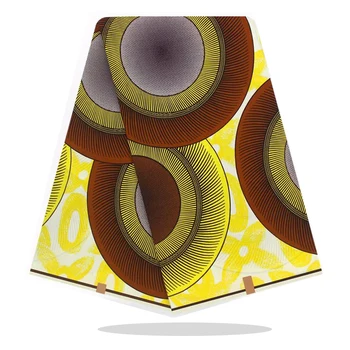 

Veritable Soft Breathable Sewing Fabric For Dress 100%Real Ankara Wax African Wax Dye Block Printed Fabric By The Yards RV09-26