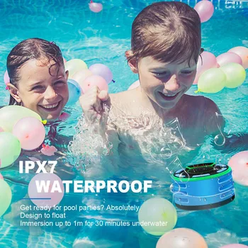 

YABA Led Shower Speaker, IPX7 Waterproof Portable Wireless Bluetooth Speaker with Radio, Suction Cup and Led Mood Lights