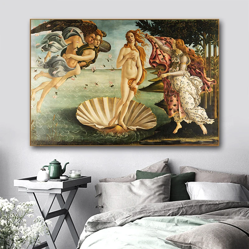 Холст Плакаты печать Botticelli рождение Venuses настенная живопись маслом Декоративная