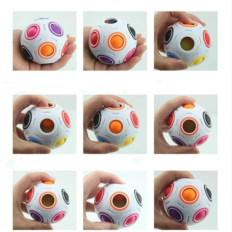 Креативный Сферический волшебный Радужный шар пластиковые магические шары образовательные головоломки для детей Обучающие светящиеся кубические игрушки для детей
