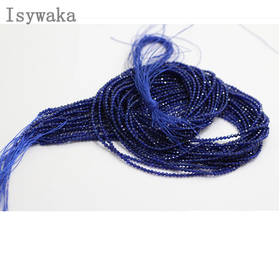 Isywaka Ink Blue 2mm 170pcs Indian cut crystal beads faceted Football Round Glass Bead Loose Spacer Bead DIY Jewelry Making