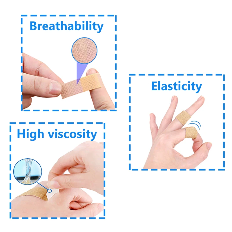 100pcs Band Aid Wound Dressings Sterile Hemostasis Stickers First Aid Bandage Heel Cushion Adhesive Plaster Emergency Kit H050