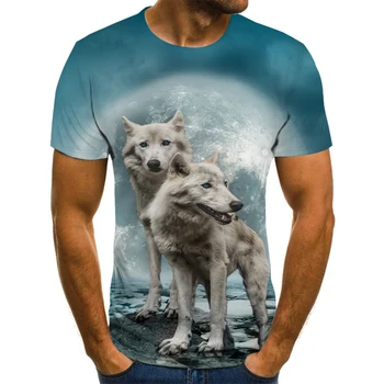 

2020 fashion summer men 3D T Shirt Short Sleeve Boy/girl/kids Top Tees Men T-shirt Funny Wolf TShirt male Shirt tees