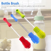 Креативная щетка для бутылок, уникальный дизайн для детских бутылок, Очищающий силиконовый инструмент для очистки кухни, очиститель для мытья, бренд