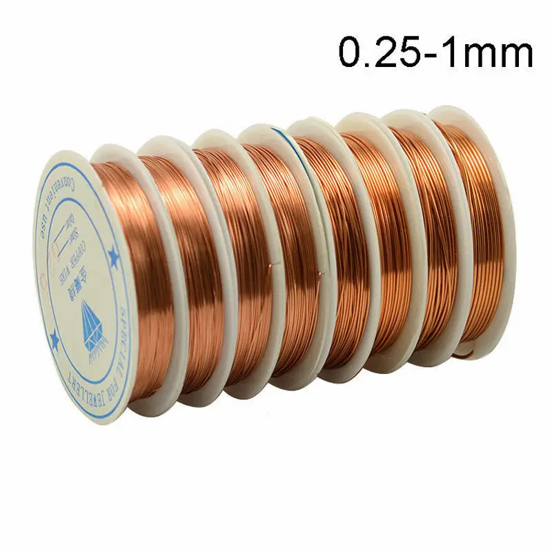 0.25/0.3/0.4/0.5/0.6/0.7/0.8/1mm Copper Hard Wire Twist Thread Shape Copper Wire Winding Bracelet Earring Accessories Material