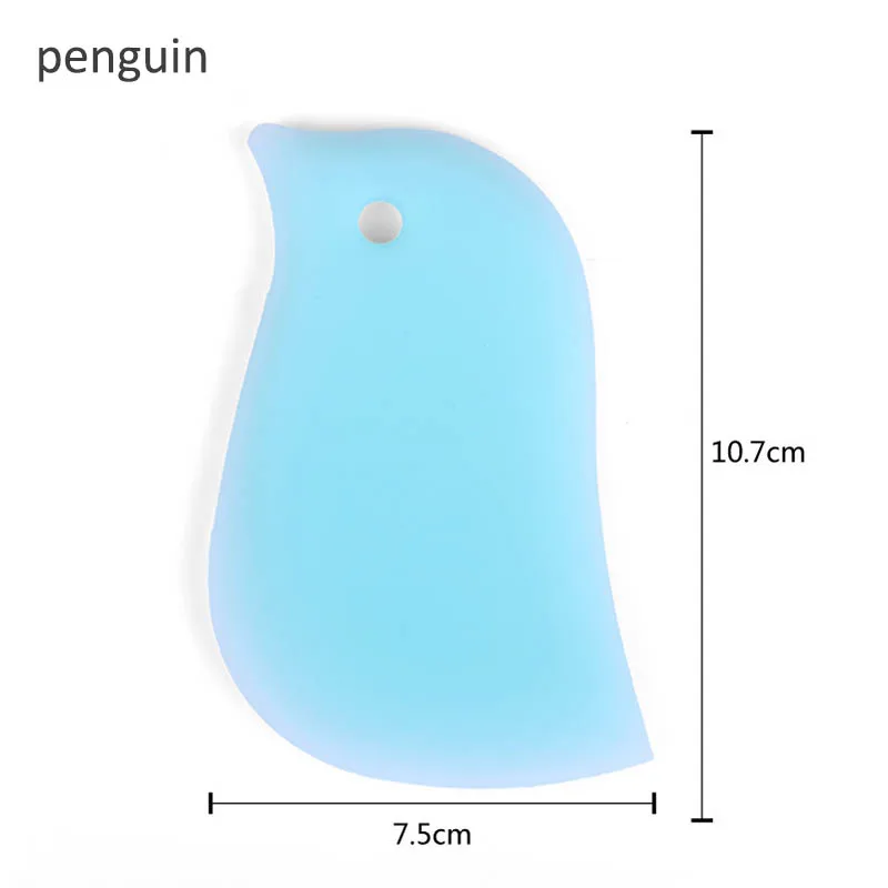 penguin Аксессуары для выпечки Силиконовые лопатки для теста милая форма животных резак для теста торт более плавный портативный крем-скраб - Цвет: penguin