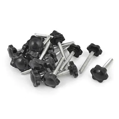 

25mm Star Head Diameter 6mm x 40mm Clamping Screw Knob Grip 20Pcs