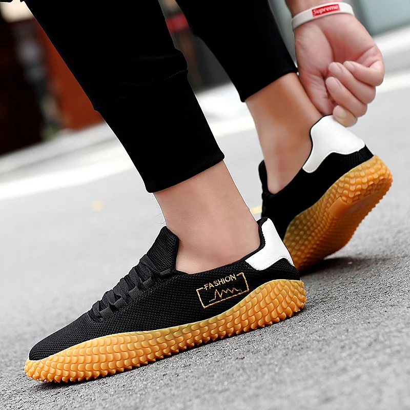 

Sneakers Men fashion casual Shoes Men Breathable footwear Comfortable Fly-Knit Walking Leisure lace-up Shoes zapatillas hombre