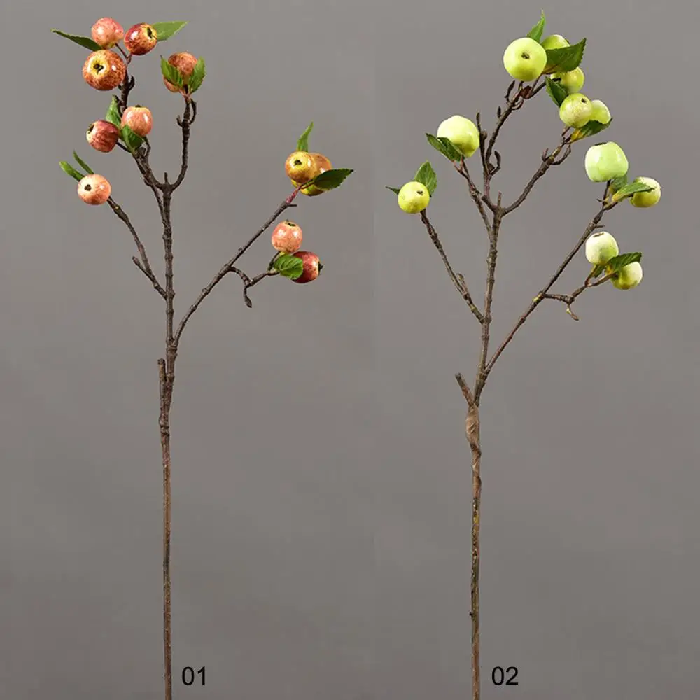 60cm 11 Heads Artificial Mini Apples Tree Flower Branch Real Touch Fake Flowers Simulated Plant Home Garden Wedding Decoration | Дом и сад
