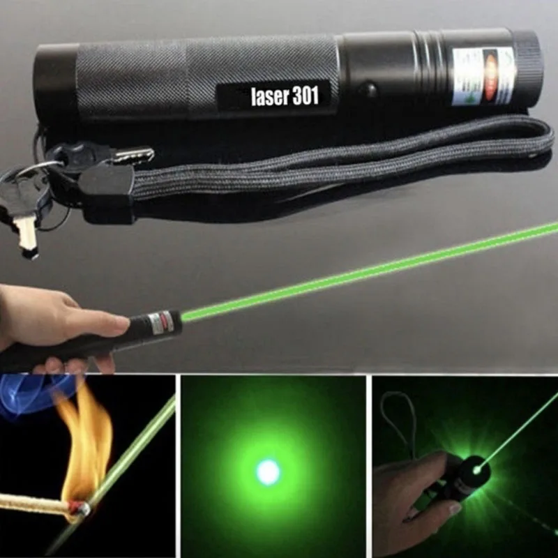 Высокая мощность регулируемый фокус Сжигание зеленая лазерная указка ручка 301 532nm непрерывная линия от 500 до 10000 метров Лазерный диапазон