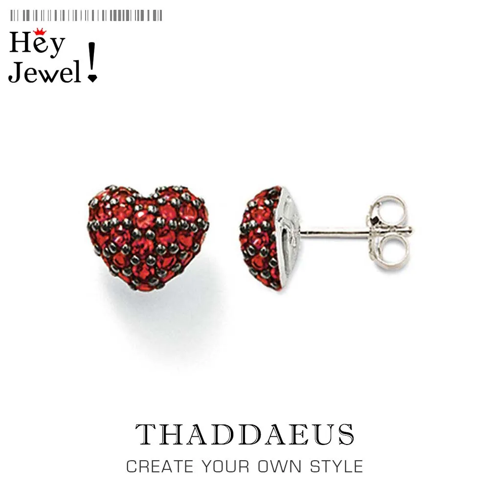 Серьги-гвоздики с розовым сердцем, Томас Стиль Гламурные модные романтические украшения для женщин, Ts подарок из 925 пробы серебра, выгодное предложение