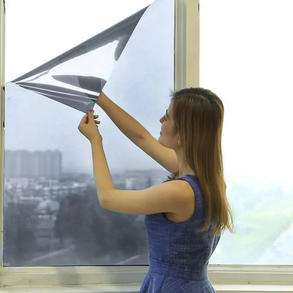 

Glass Self Adhesive Film Reflective Mirror Window UV Sun Protection Spy Foil Paper Light Household Window Glass Film