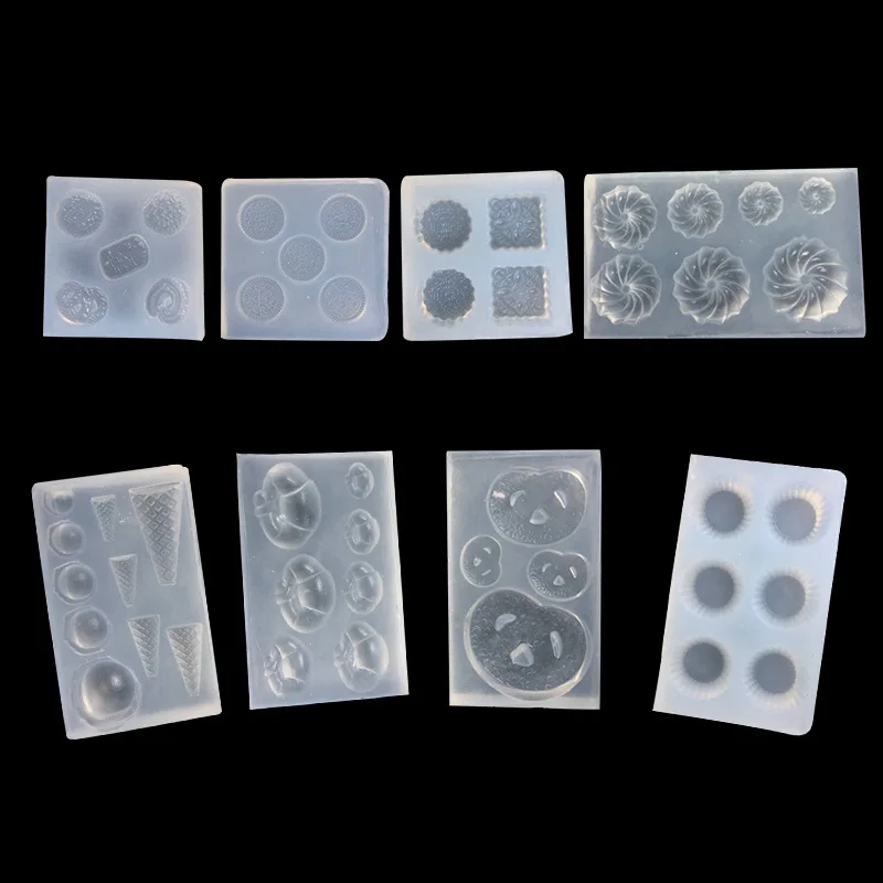 

8 Styles Mini Biscuit Icecream Cup Cake Cookies Expoxy Resin Mold Tools for Making Jewelry Pendant Necklace Earrings