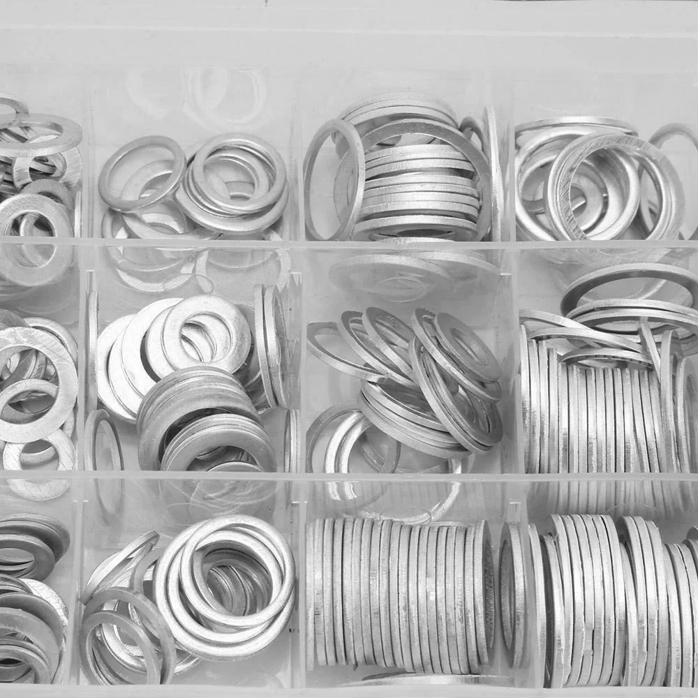 

450pcs/Set Gaskets Aluminum Washer For Vehicles Motorcycle Boats Plain Equipment Tools Hardware Corrosion Resistant