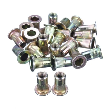 

New 100 Pieces Threaded Rivet Nut Inserts Carbon Steel Rivet Nut M4 M5 M6 M8 Mixed Pack