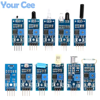 

Hall Switch Sound Vibration Photosensitive Flame Reed Infrared Reflective Humidity Sensor Module For Arduino Smart Car Diy Kit