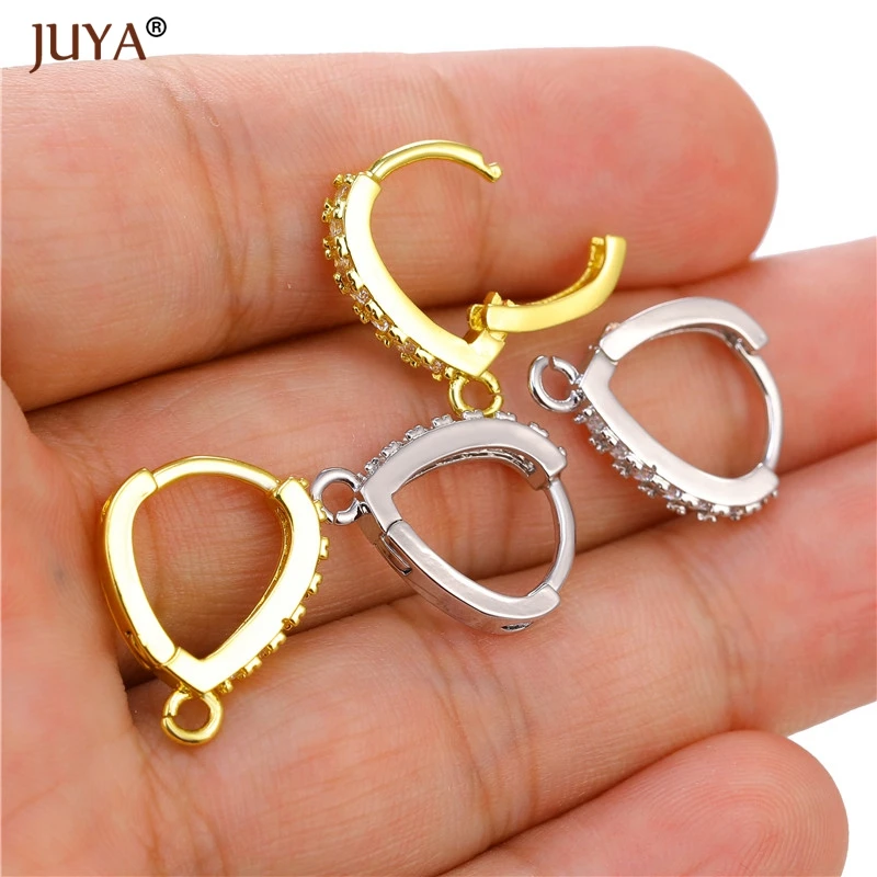JUYA, 1 пара швензы, циркониевые серьги, крючок, аксессуары для изготовления ювелирных изделий, серебро/золото/розовое золото/серьги черного цвета, застежка