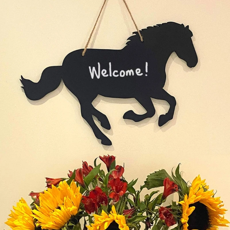 1PcRustic Farmhouse Chalkboard Animal Cow Horse Chicken Pig Wood Western Home Decor Message Farmhouse Kitchen Chalkboard