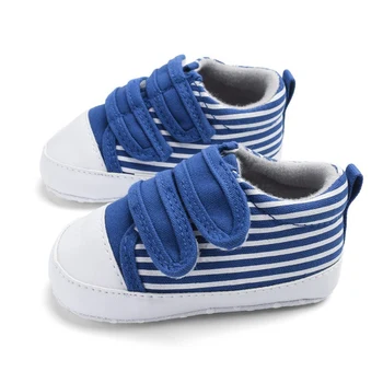 

Autumn Baby Boys Girls Breathable Shoes Stripe Print Anti-SlipSneakers Toddler Soft Soled First Walkers