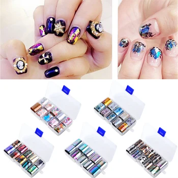 

50 Rolls Nail Art Starry Sky Transfer Foils Stickers Decal DIY Manicure Decoration Sticker Paper for Professional Salon Home Use