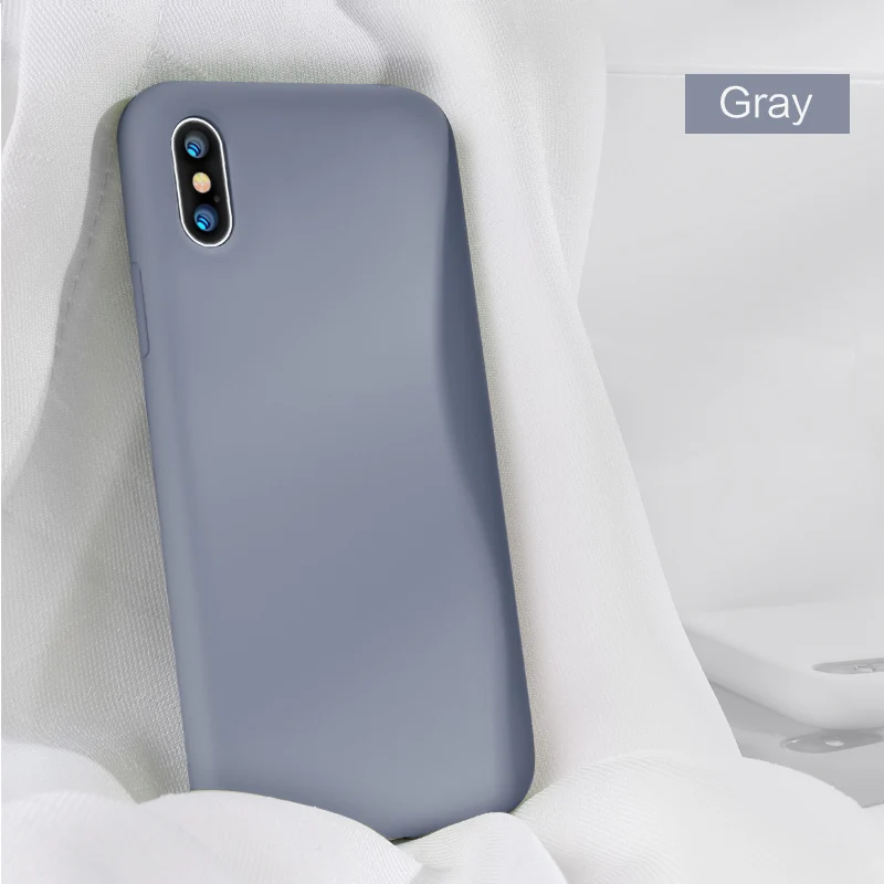 SmartDevil сплошной цвет силиконовый чехол для телефона для Iphone 11 Pro Max 7 8 Plus XR X XS Max пары милый карамельный цвет мягкий простой чехол s - Цвет: Gray