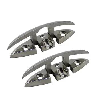 

2PCS Stainless Steel 316 Flush Boat Cleats 5 inch 6 inch Marine Yacht Sailboat Ships Floating Dock Cleat For Boat Accessories