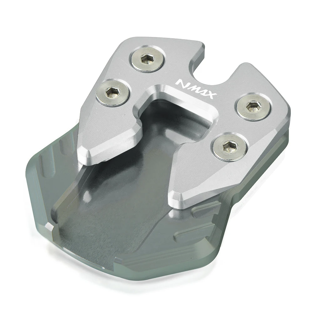 Gray-Silver Для YAMAHA NMAX 155 N-MAX 155 125 NMAX155- CNC NMAX NVX 125 ножная боковая стойка расширение увеличитель колодки пластина - Цвет: Gray-Silver