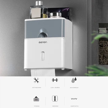

New Wall Mounted Paper Towel Holder Bathroom Coreless Toilet Tissue Dispenser Garbage Bags Holder Home Paper Extraction Holder