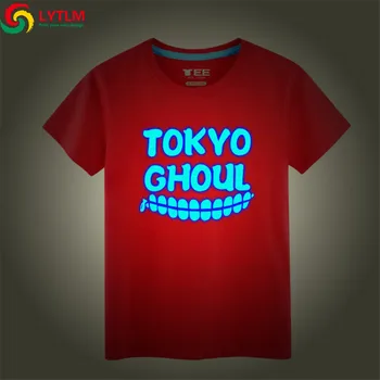 

LYTLM Tokyo Ghoul T-shirt Kaneki Ken Streetwear Kids Clothes Short-sleeve T Shirt for Kids Combed Cotton Glow in the Dark Tshirt