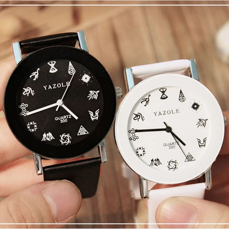 

YAZOLE Watch men and women Korean Fashion Mechanical Students Korean couples table Casual Personality white erkek kol saati