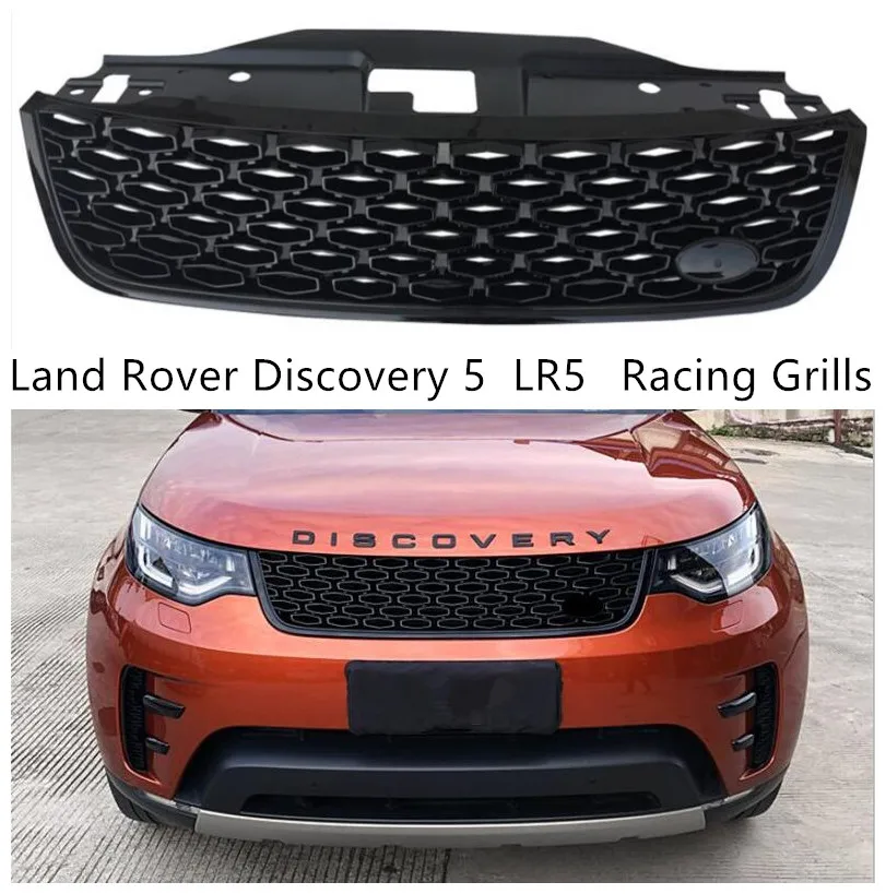 

Racing Grills For Land Rover Discovery 5 LR5 2017 2018 2019 2020 2021 High Quality ABS Black Grille Accessories
