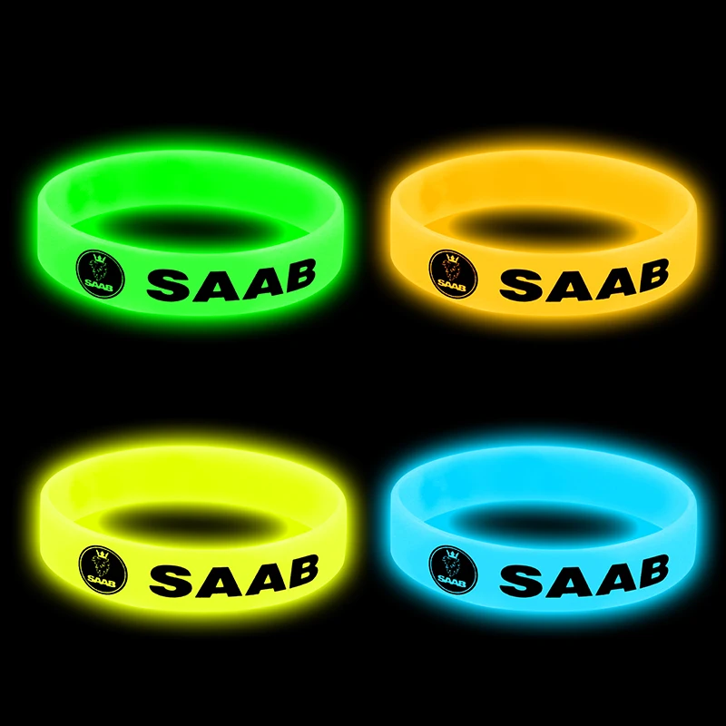 1pcs Luminous car badge Silicone holographic bracelet sport for SAAB 9-3 93 9-5 9 3 9000 5 accessories styling | Автомобили и