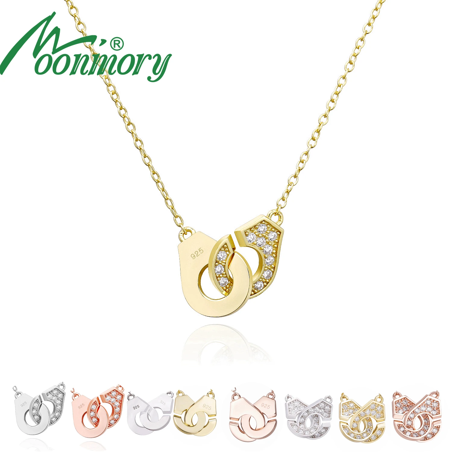 

Женское колье-чокер Moonmory, ожерелье из стерлингового серебра 925 пробы с имитацией циркония, колье-чокер в стиле панк-рок с кристаллами и замком