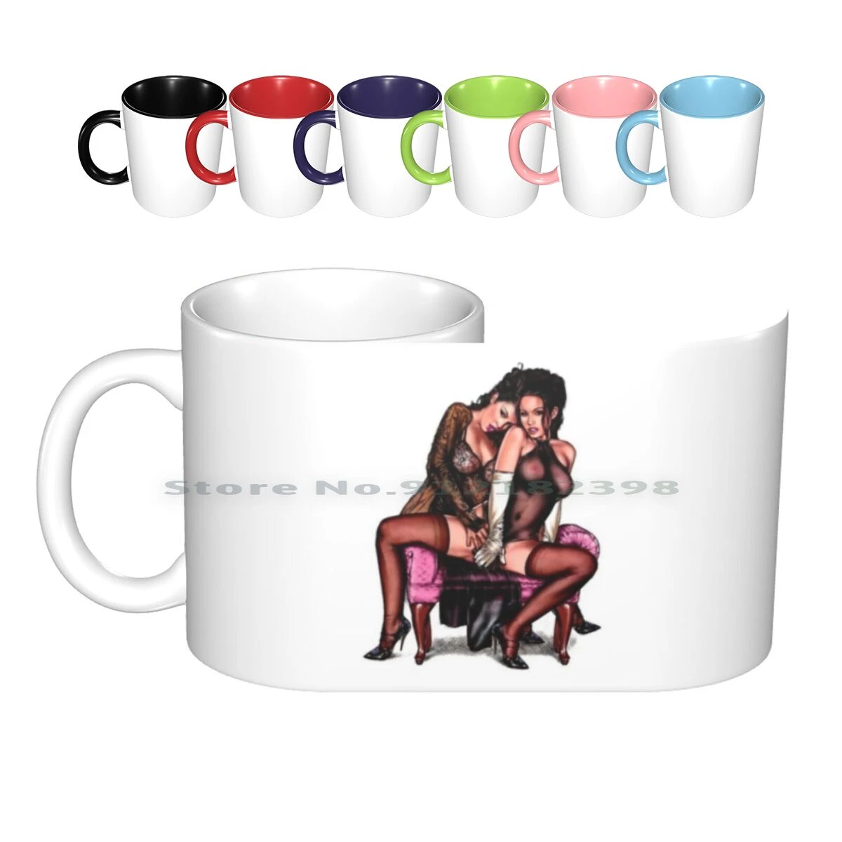 Two Good Friends Ceramic Mugs Coffee Cups Milk Tea Mug Xxx Babes Sexy Sex  Hot Lingerie Babe Brunette Lesbian Erotic Chair|Mugs| - AliExpress