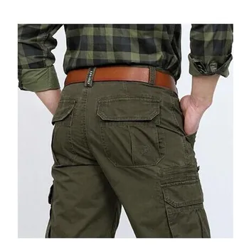 

Mens Pants Cotton Casual Military Mens Cargo Pants With Many Pockets Army Khaki Plus Size 30-44 Mens Pants 2019