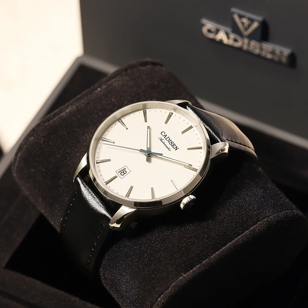 CADISEN 8173 Watch Men Automatic Mechanical Stainless Steel Genuine leather Waterproof Business Japan Movement Men Wrist Watch afbeelding