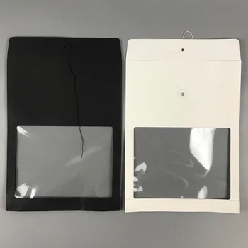 

10pcs Double-side Windowed White/Black/Kraft Paper File Organizer Document Bag