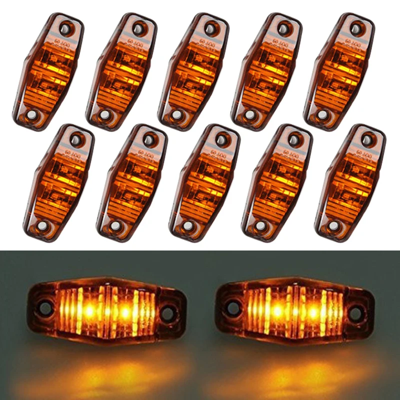 10pc 12 24v Led Side Marker Blinker Lights For Trailer Trucks Piranha